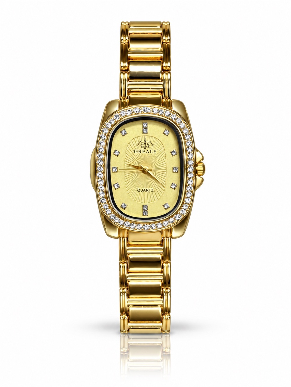 Gold-Tone Women's Bracelet Watch with Crystal Accents
